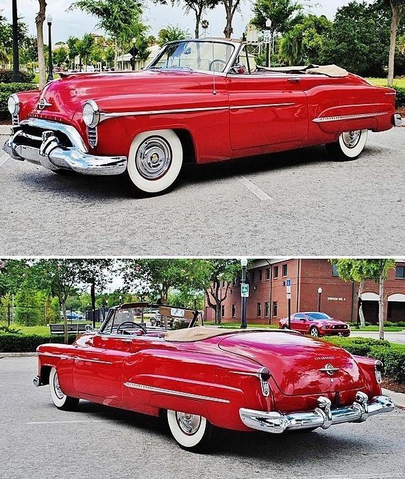 The  Oldsmobile 98 was technologically advanced for its time.  It was one of the first Oldsmobiles to offer the Hydra-Matic Drive transmission, a four-speed automatic transmission. Can You Guess the 
Year ?