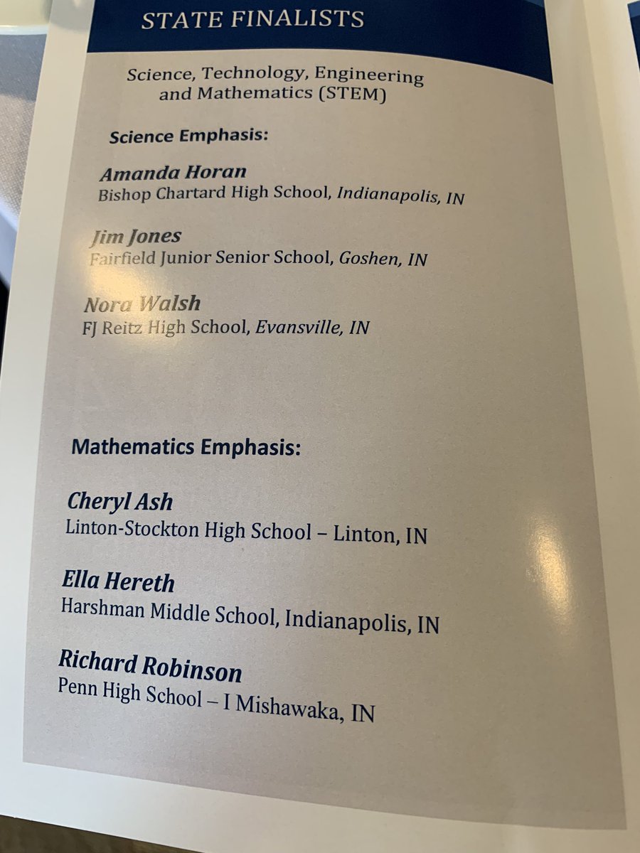 LelaSimmons19's tweet photo. Congratulations to @Harshman_MMS math teacher Ella Hereth, 2024 Presidential Award for Excellence in Mathematics and Science Teaching state finalist. Honored to attend the luncheon @IvyTech_Indy with you. #IPSProud https://t.co/eog2D3NzhN