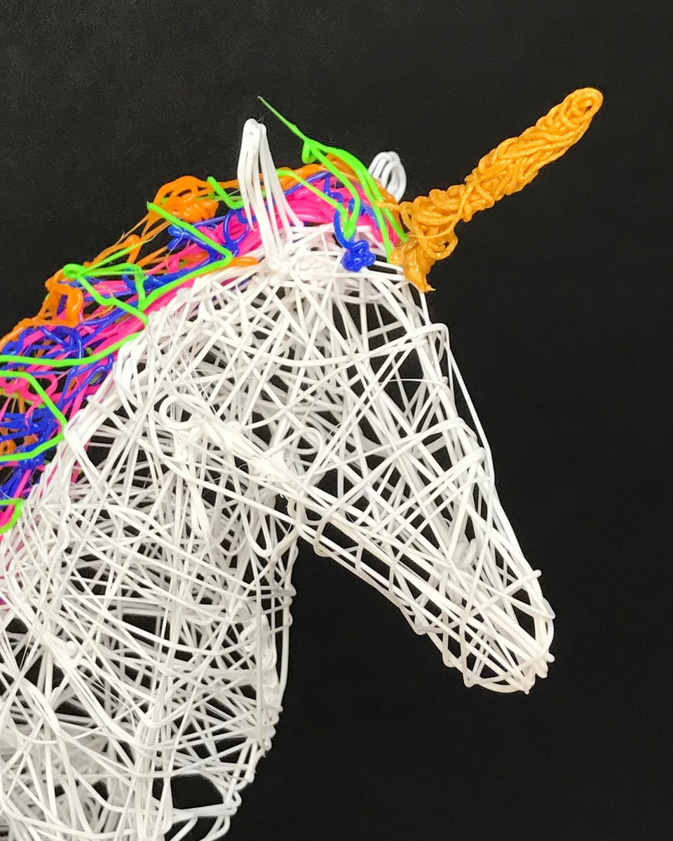 Level up your creativity with a #3Dpen! This unicorn is designed freehand, complete with a rainbow mane. Spark your imagination and bring 3D creations to life with #3Doodler! ✨ bit.ly/3U5ti1f #WhatWillYouCreate