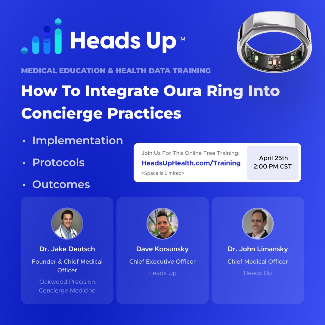 #ConciergeMedicine Training: 
Learn how other world-class concierge practices are using @ouraring with their clients to improve outcomes.

🔥Space is limited, so save your spot now: us02web.zoom.us/webinar/regist…