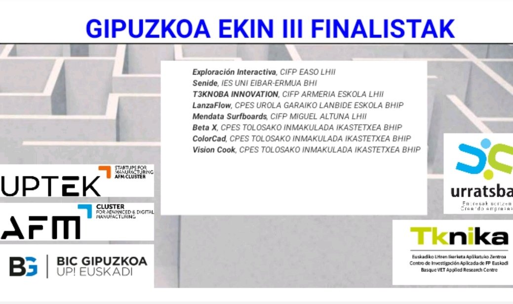 Estos son los proyectos finalistas en la III edición #Gipuzkoaekin, Zorionak guztioi, estamos deseando escucharos el 21de mayo!!! @BICGipuzkoa @tknika @urratsbat @uptek_afm @FP_Euskadi