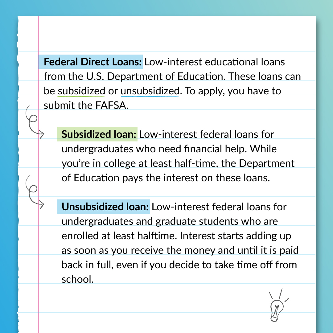 Money for college comes in lots of different forms 💸 We're breaking down some different types of aid so you'll be ready to read those aid letters when they start rolling in 📨 #FillOutTheFAFSA #BetterMakeRoom #CommonApp