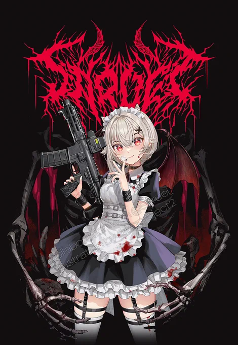 My new Illustration!This is collaboration with  , Thanks to her.This will be sold as a t-shirt! 