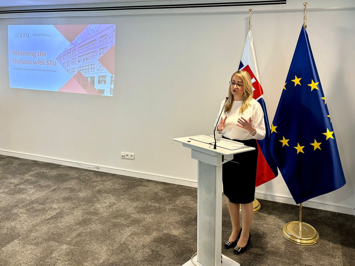 MariaMalovaEU's tweet photo. Once again a busy day in Brussels 🇪🇺 Apart from attending a special #EUCO on #competitiveness I opened an event at @SLOVAKIAinEU organized with @univerzita_stu 🎓⚙️ The aim was to showcase 🇸🇰 excellent research projects and to seek strong cross-border partnerships @HorizonEU 🇪🇺 https://t.co/qnfyj28zfS