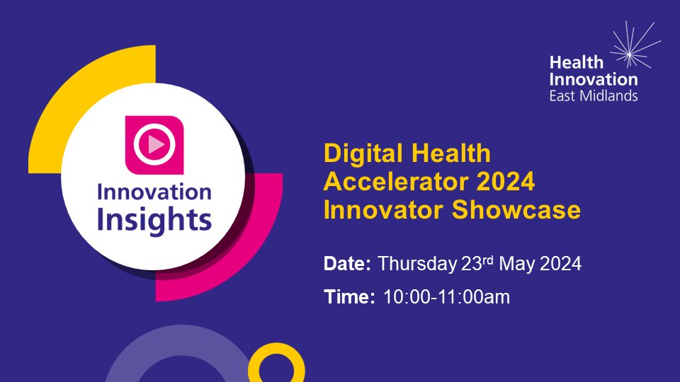 Healthinn_em's tweet photo. Don't miss this session on our East Midlands #DigitalHealthAccelerator cohort, addressing issues like self-care, waiting lists, and digital inclusion. Learn about cutting-edge technologies shaping the future of healthcare. #HealthTech #EastMidlands https://t.co/wIEWMltrKp https://t.co/GVb3n9qMKM