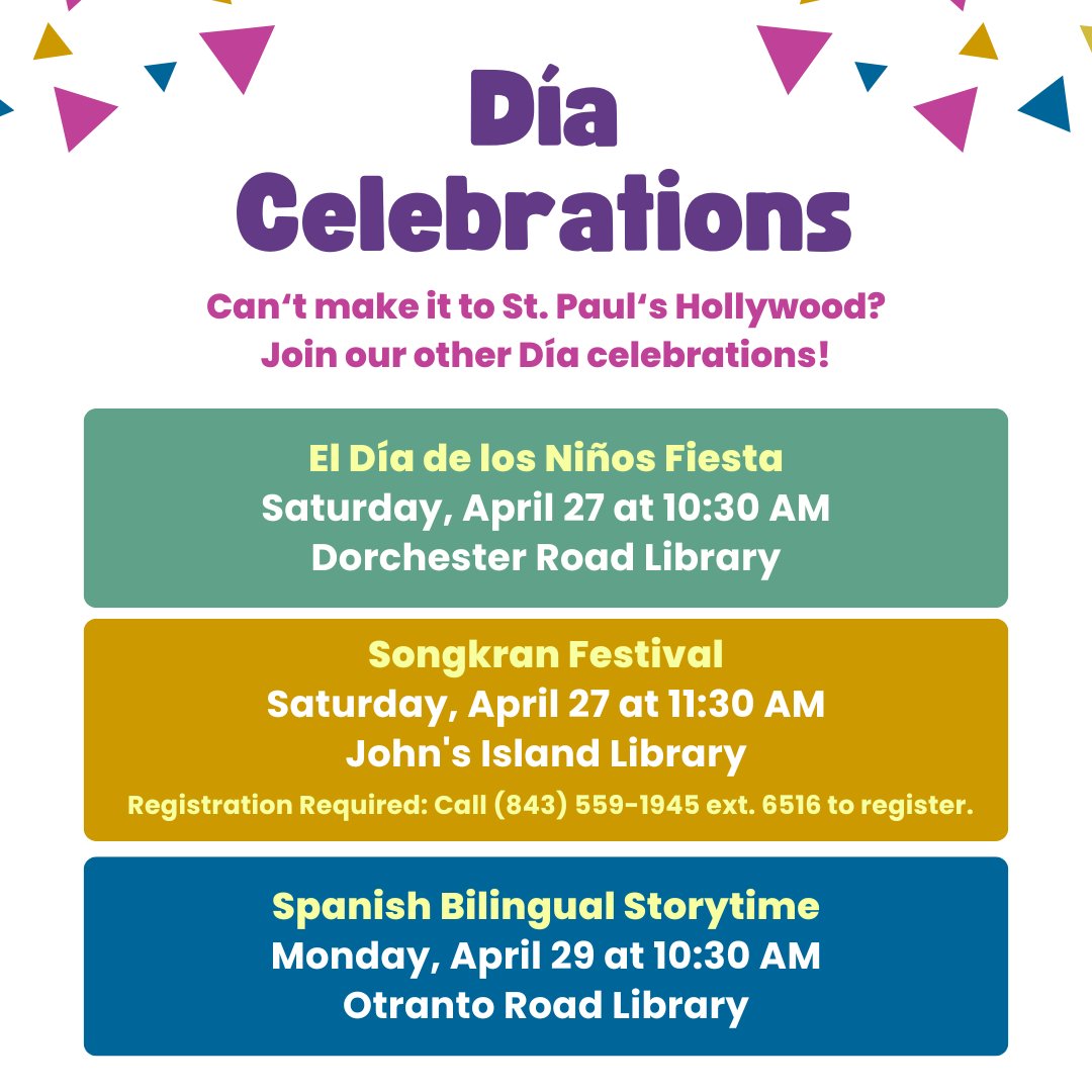 Celebrate Día with CCPL! El día de los niños/El día de los libros (Children's Day/Book Day), commonly known as Día, is a celebration of children, families, and reading. It emphasizes the importance of literacy for all children of all backgrounds. ▶️ ccpl.org/news/celebrate…