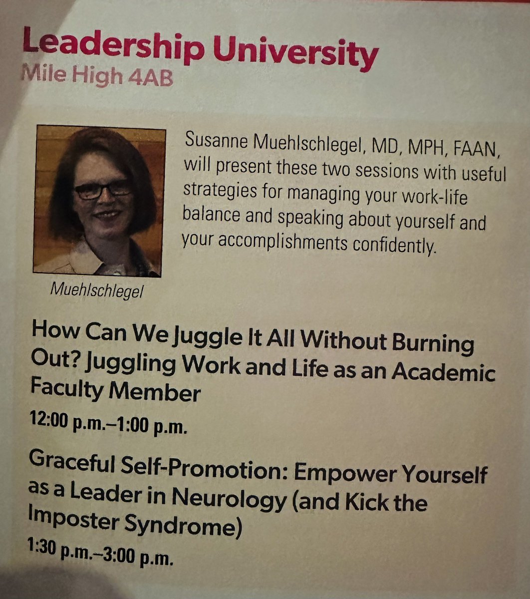 Dealing with the Work-Life Juggle? Join me in the #LeadershipUniversity of #AANAM at 12noon MT for some of my thoughts on this. Hint: not calling it Work-Life-Balance for a reason ‼️applies to all levels of @AANmember @hopkinsneurons @umassneurology #FacultyDevelopment