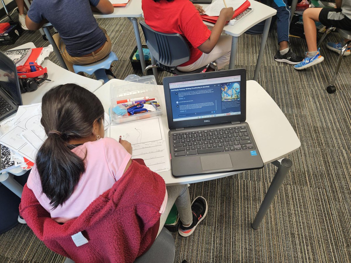 2nd Graders @RiddleElem  used @GetSchoolAI today during writing to help them add details, revise, edit, and even craft the perfect ending in their fantasy stories! So proud of our teachers embracing new ideas and building future ready skills! #FISDElevate @ci_elem