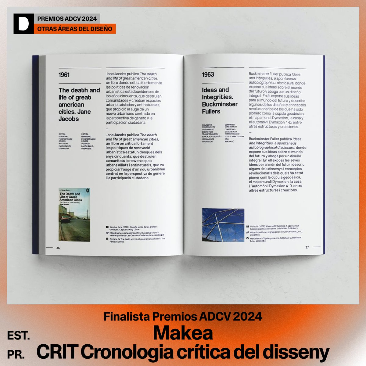 ADCV_com's tweet photo. Finalistas Premios ADCV 2024
Categoría 'Otras áreas del diseño'

◾'CRIT Cronologia crítica del disseny' -- De @Makeatuvida
◾'Summer Bio Lab' -- De @monnou_innova para público en general, especialmente diseñadoras/es

#PremiosAdcv2024 #PremisAdcv2024 #SomosADCV #SomADCV
(2/3) https://t.co/xVo40LFT92