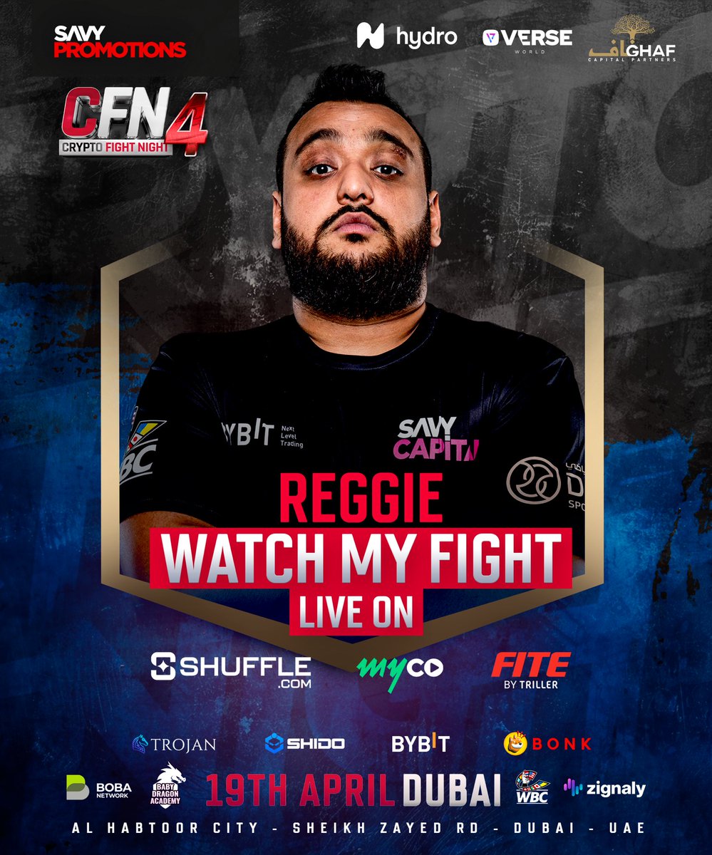 Tomorrow is the big day! 👀🔥 You can watch @Reggi3J fighting on the @CryptoFightWeek card across @shufflecom, @myco_io and @FiteTV. Show him your support in the comments and let’s hope for that round 1 knockout! 🥊😴