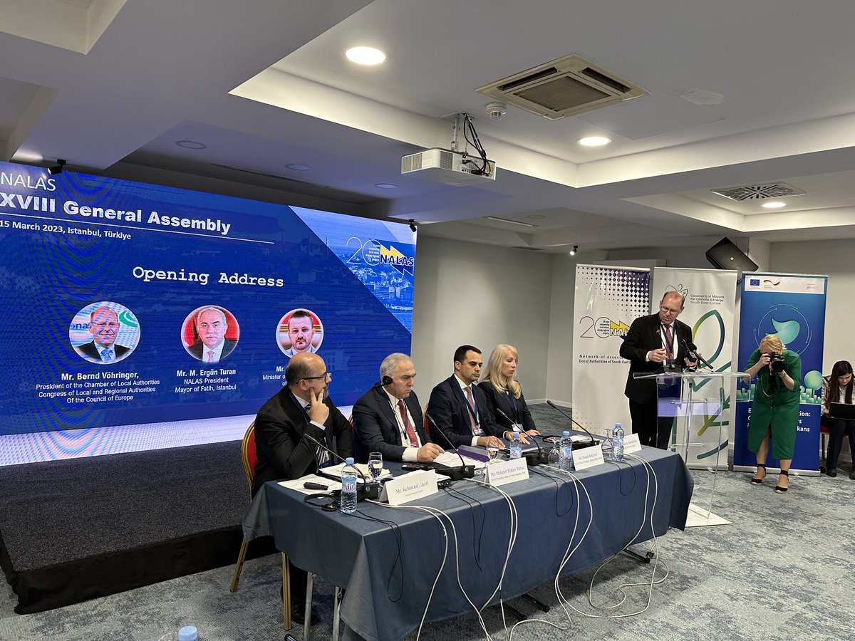 #NALAS General Assembly has started with the opening speeches of Mr. @MErgun_Turan, @nalas_eu President & Mayor of Fatih and Mr. @BerndVoehringer, President of the Chamber of Local Authorities of the Congress of the Council of Europe.