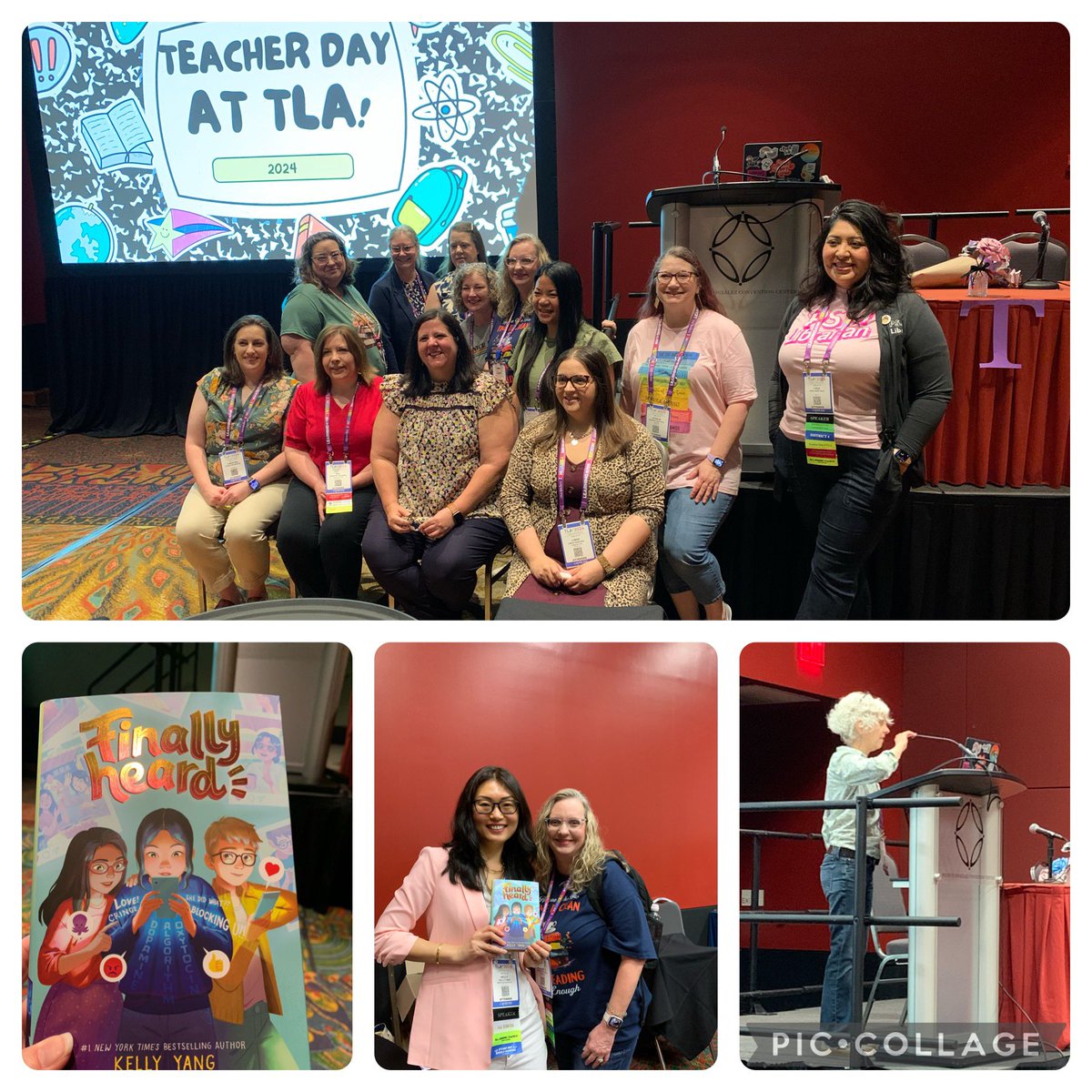 @TeacherDayTLA1 what an inspiring keynote by both @kellyyanghk and @KateDiCamillo. What a great honor to work on this committee that promotes teacher and librarian collaboration! #txla24 @AltonElementary @BrenhamISD #aescubsread