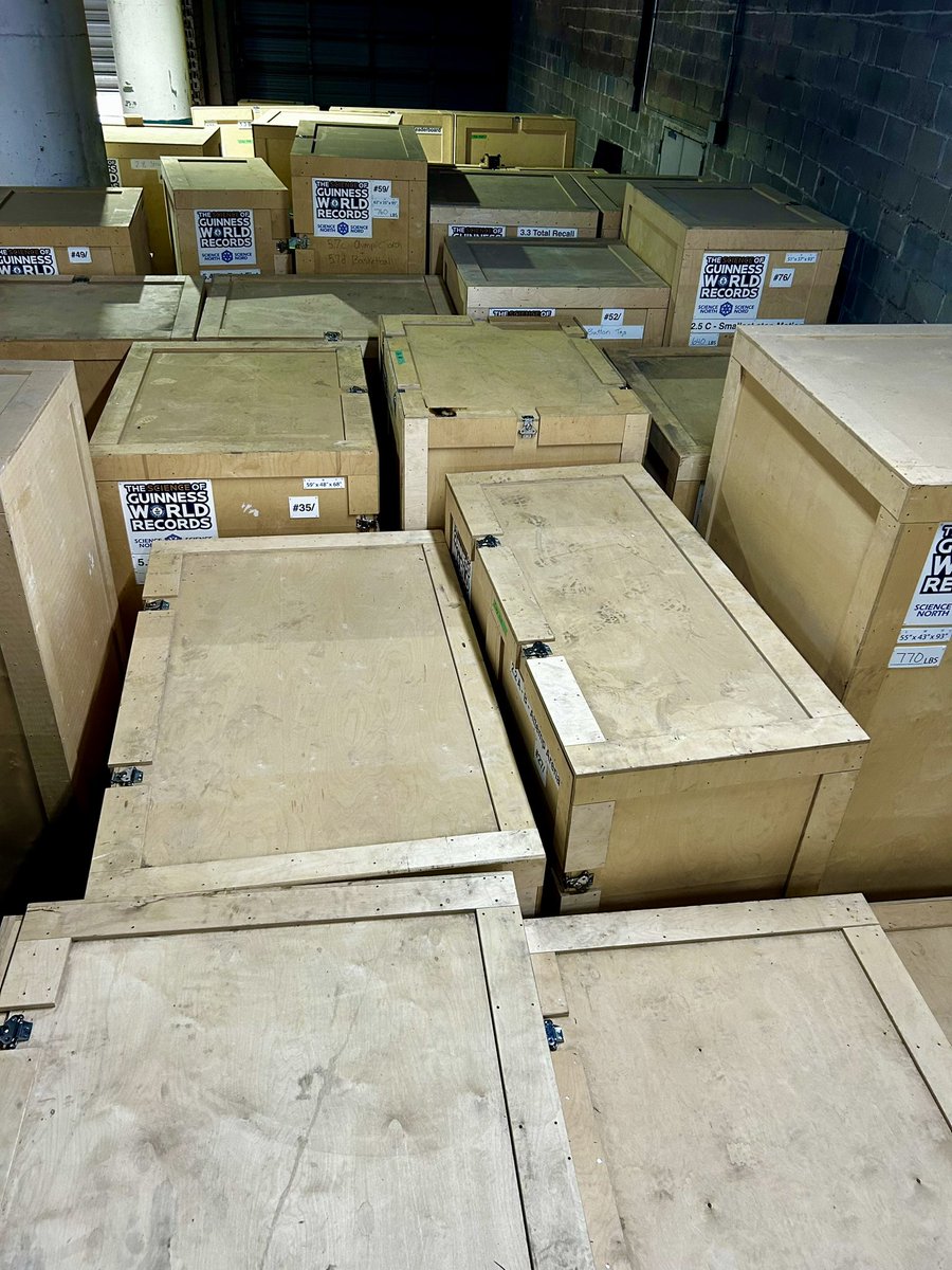 Packing up <a href="/GWR/">Guinness World Records</a> exhibit. 100+ crates for Ricky to organize.