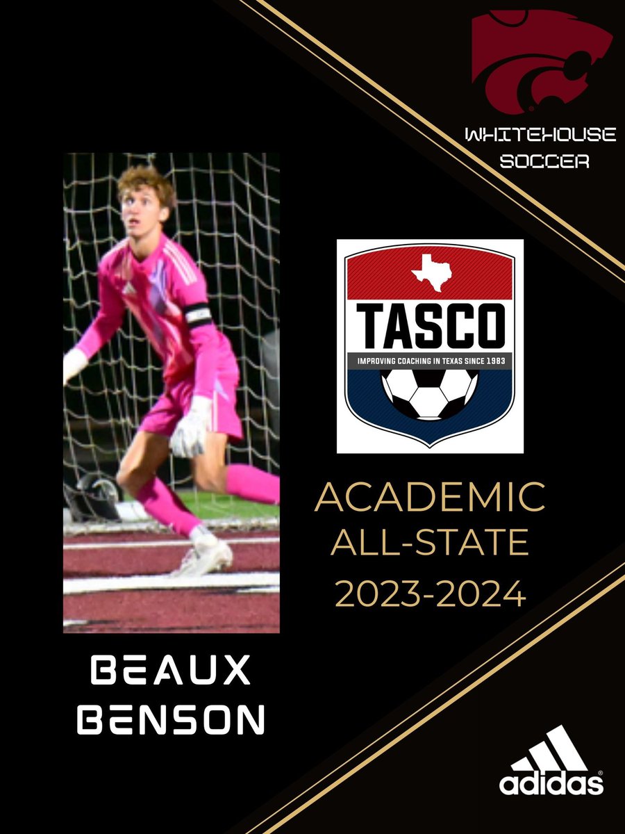 Congrats to Beaux Benson for his Academic All-State Selection! 🧤⚽️