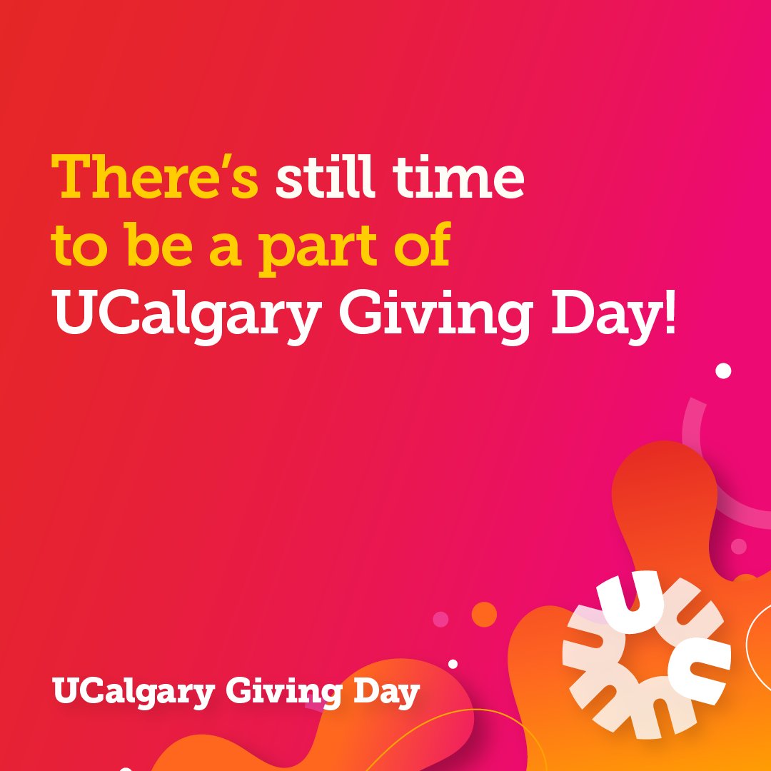 Today is #UCalgaryGivingDay! Whether you support student awards, critical research or any one of UCalgary’s innovative funds this Giving Day, your gift will help change lives and shape the future. Make your gift today: bit.ly/4d5zKOo