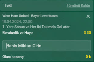 Analiz - 2 🏴󠁧󠁢󠁥󠁮󠁧󠁿 West Ham United - Bayer Leverkusen ⚽️Beni bu bahsi verirken çok göremezsiniz fakat içime fena siniyor. Leverkusen şampiyon olmuş. Bana göre West Ham ile aralarında oyun olarak dağlar kadar fark var. İki teknik direktör arasında belirtemeyeceğim kadar kıyas var.