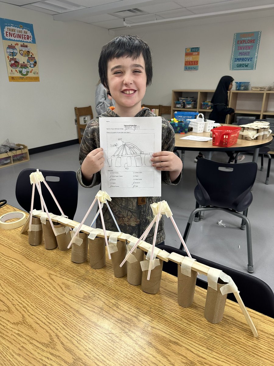 bes_stem's tweet photo. We engineered replicas of famous bridges in 3rd grade! 🌉 @BES_Eagles @Boone_County https://t.co/mp6rkXgRCo
