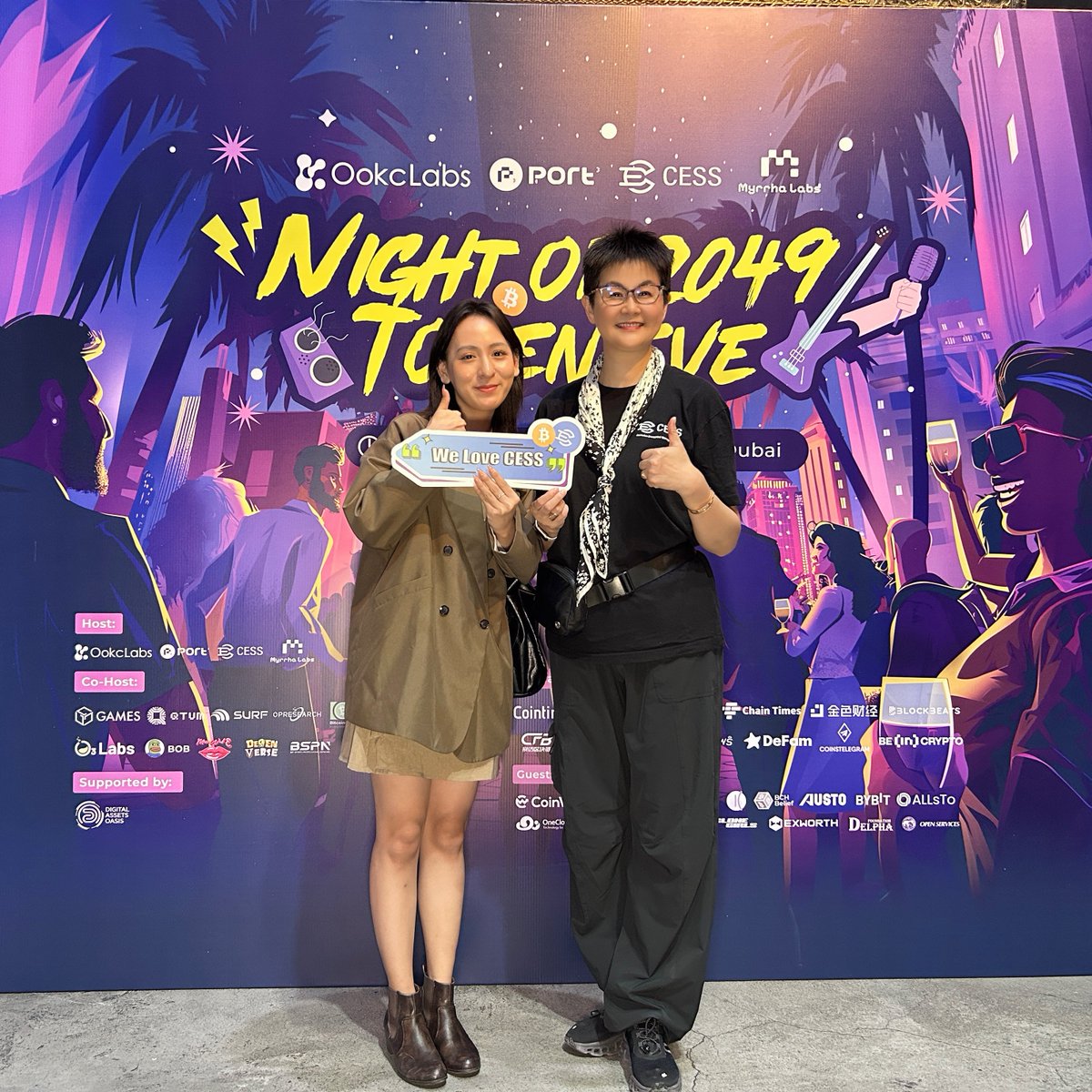Rocked out at The Night of 2049 Token EVE with the brains behind <a href="/OOKCLabs/">OOKC</a>, <a href="/CESS_Storage/">CESS Network</a>, @RAK_DAO, <a href="/Port3Network/">Port3 Network</a>.

Great meeting y'all!