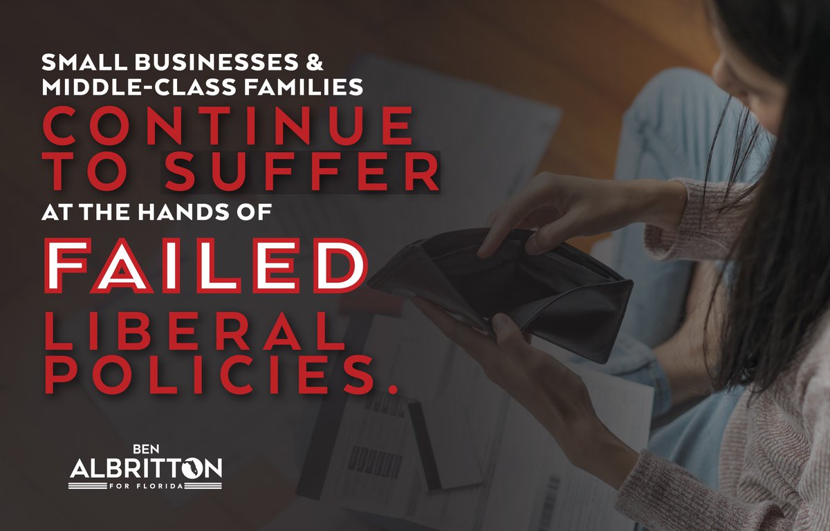 Small businesses & middle-class families continue to suffer at the hands of failed liberal policies & Biden’s flawed strategy. We need to return to conservative principles in D.C. We must elect a president who will support hardworking, legal American citizens & their families.