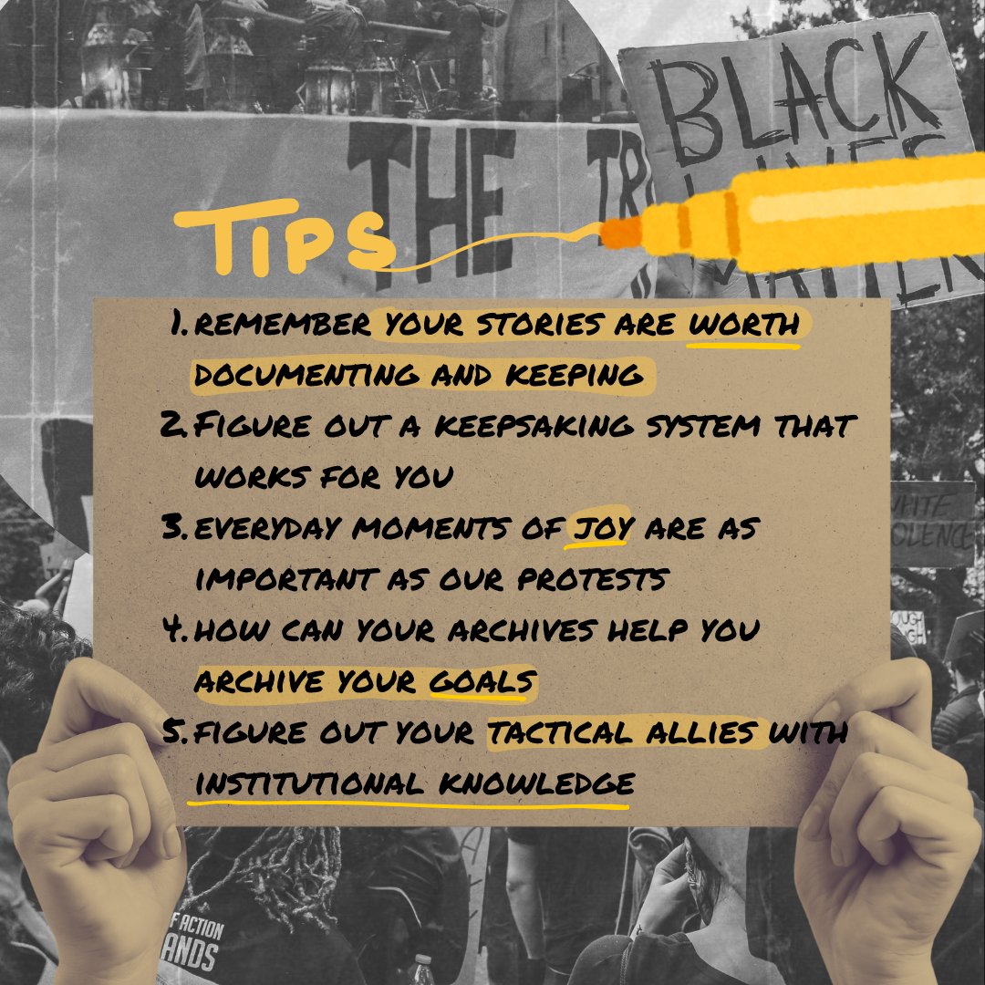 Here are some tips for student activists and/or DIYers! Find more tips in the full Zine! Link in our bio! 💛

#archives #studenactivism #archivingstudentactivism #projectSTAND