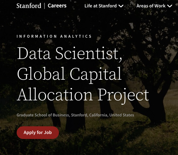 We are hiring a Data Scientist based @StanfordGSB. Whether you are a seasoned candidate or just graduating from a PhD this year, this position might be a great fit for you. Learn more and apply: shorturl.at/foVX2 @m_maggiori @JSchreger @acoppola4