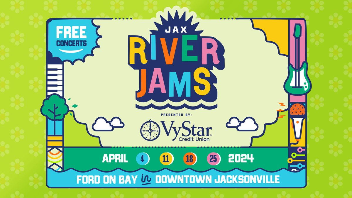 TONIGHT! Jax River Jams Presented by @OfficialVyStar! 🎸 ⁣ ⚡Headliner: @EarthGang ⁣⚡Where: Ford on Bay | 288 E. Bay Street ⁣⚡When: Thursday, April 18th | Gates: 4:30 p.m. Learn more: JaxRiverJams.com
