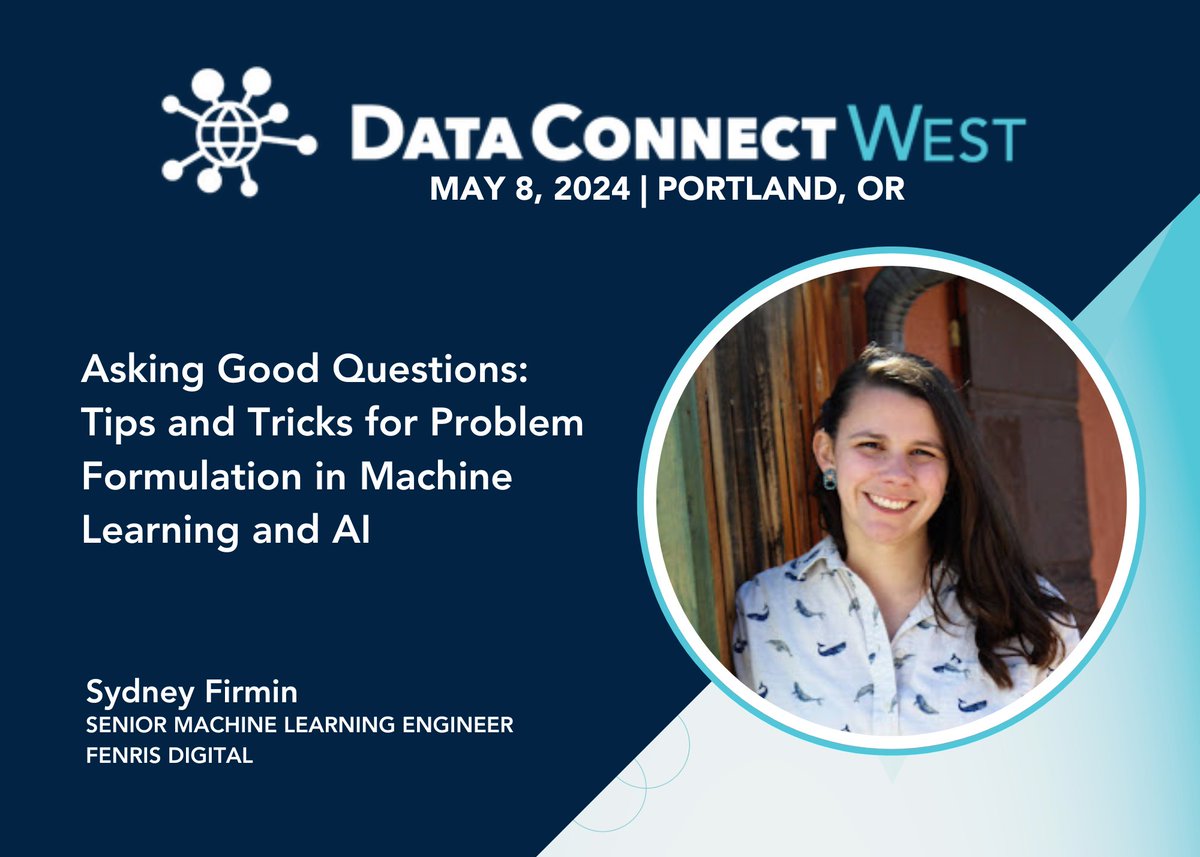 The 2nd annual DataConnect West event is coming up this May! Grab your ticket today to hear from incredible speakers like Fenris Digital's Sr Machine Learning Engineer, Sydney Firmin 🎤 

🎟️  bit.ly/3JjzUUR

#womeninanalytics #womenintech #dccwest #AIconference #AI #ML