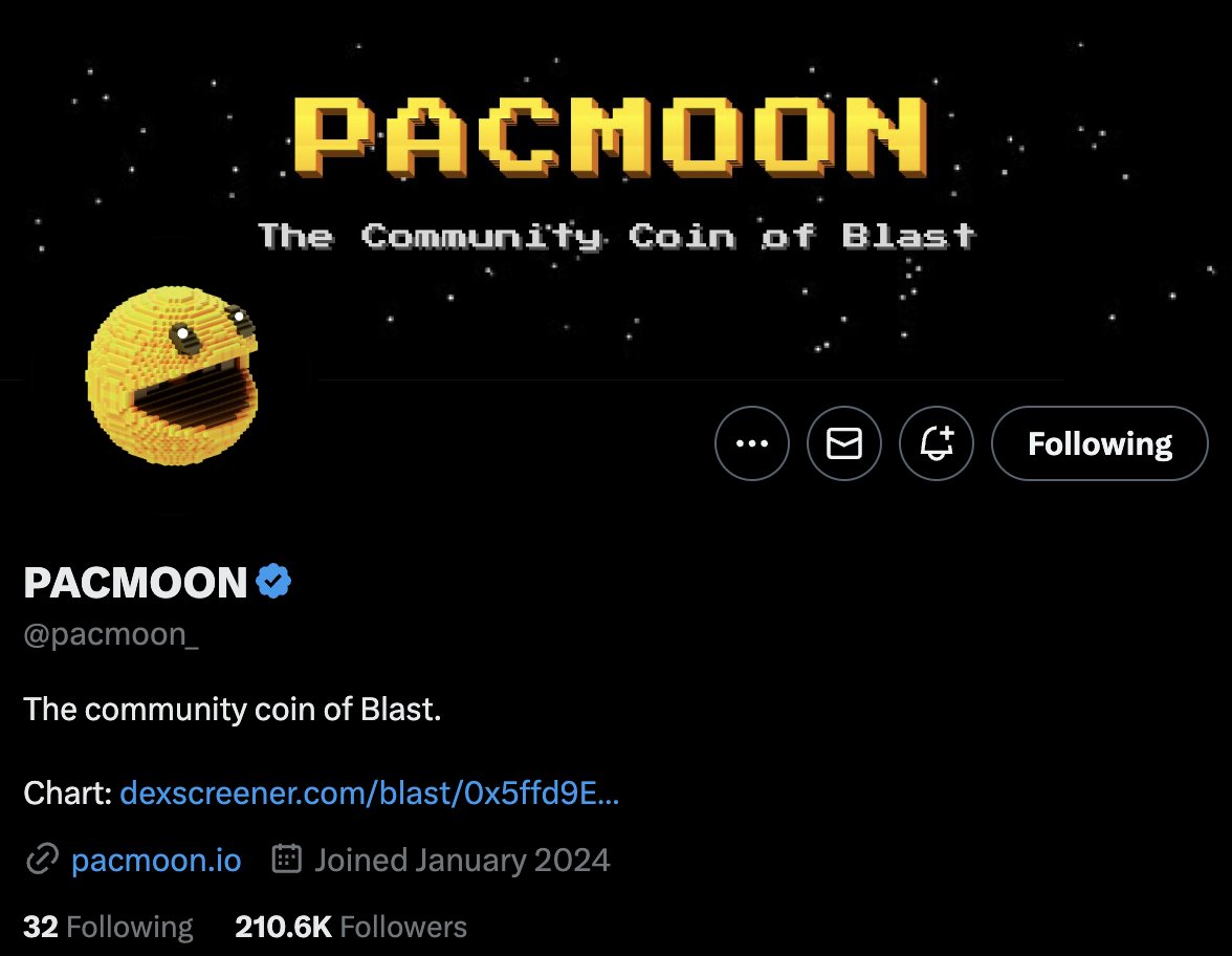 ocm_77's tweet photo. Organic growth of @pacmoon_ community has been incredible. Over 200K followers in < 2 months.

And chart continues to look super-healthy despite the recent market bloodbath. This is not your typical memecoin or NFT mint...

h/t @punk9059 for bringing it to my attn!

3/3 https://t.co/MpX9JwQEnk