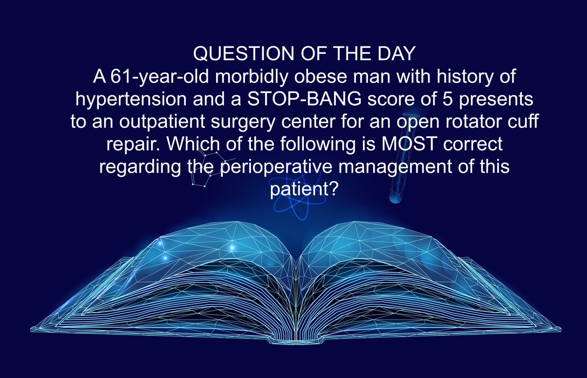 #patient selection is key w/increased #outpatient #surgery #volume. #sleepapnea can be tricky w/#airway management, postop #painmanagement. What does a STOP BANG tell you? How do you prepare? #OSA #anesthesia #anesthesiology #meded #medtwitter Answer at bit.ly/3SR0CcX