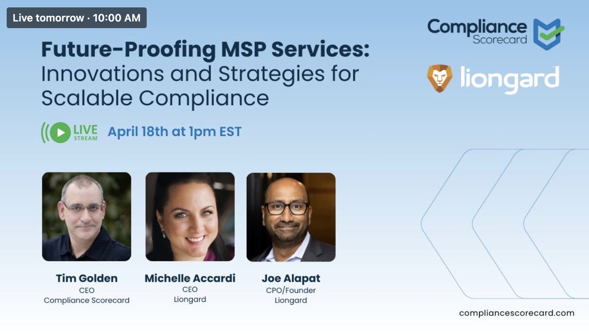 🌟 It's not too late to attend! 🌟 Future-Proofing MSP Services: Innovations & Strategies for Scalable Compliance happening today @ 1pm EST! ⚡ This is YOUR moment to propel your journey to success! See you there! 🔥 ow.ly/jffs50Rjelg