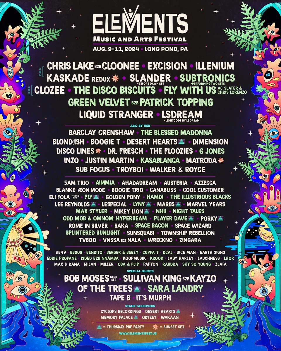 MusicFestivalWizard (@festivalwizards) on Twitter photo Fly With Us (Chris Lorenzo B2B AC Slater), Sara Landry, The Disco Biscuits & more added to the <a href="/elementsfest_/">Elements Music & Arts Festival</a> lineup! Check it out! Next favorite festival? 🧙
musicfestivalwizard.com/festivals/elem…
#subtronics #flywithus #saralandry #thediscobiscuits #elementsfestival #lineupposter Fly With Us (Chris Lorenzo B2B AC Slater), Sara Landry, The Disco Biscuits & more added to the <a href="/elementsfest_/">Elements Music & Arts Festival</a> lineup! Check it out! Next favorite festival? 🧙
musicfestivalwizard.com/festivals/elem…
#subtronics #flywithus #saralandry #thediscobiscuits #elementsfestival #lineupposter