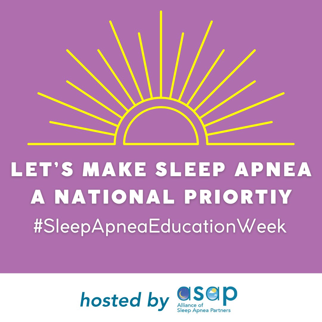 Let's make sleep apnea a national priority! Learn more about this condition which affects nearly 30 million Americans from @OfApnea: bit.ly/3Um2f36  #SleepApneaEducationWeek