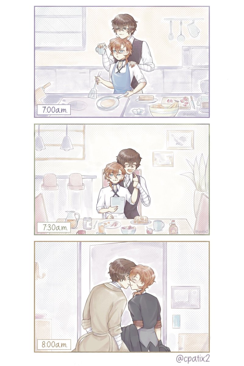 cpatix2's tweet photo. Morning rutine 🌞

#skk #soukoku #太中 #BSD https://t.co/e8Ry2cJ8jL