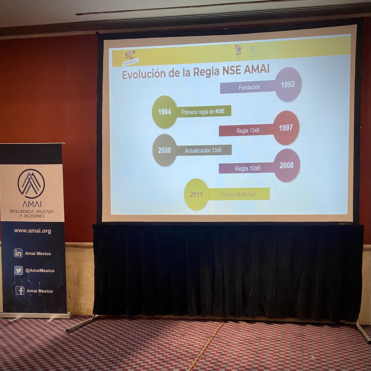 AmaiMexico's tweet photo. Una de las tareas clave de la AMAI a través del comité, siempre ha sido el cálculo de las proporciones de los Niveles Socioeconómicos: Heriberto López de @ElInstituto_
#NSEAMAI 30 años
#esnuestraregla https://t.co/bhrNmCcF7f