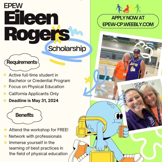 🚨Attention Students🚨 Applications for the Eileen Rogers scholarship are LIVE 🤩 If you are a full time undergraduate or teaching credential student 🧑🏽‍💻, make sure you take advantage of this AMAZING opportunity!🌟 Apply now at the link 🔗 in our bio. #EPEW2024 #EPEWfamily #physed
