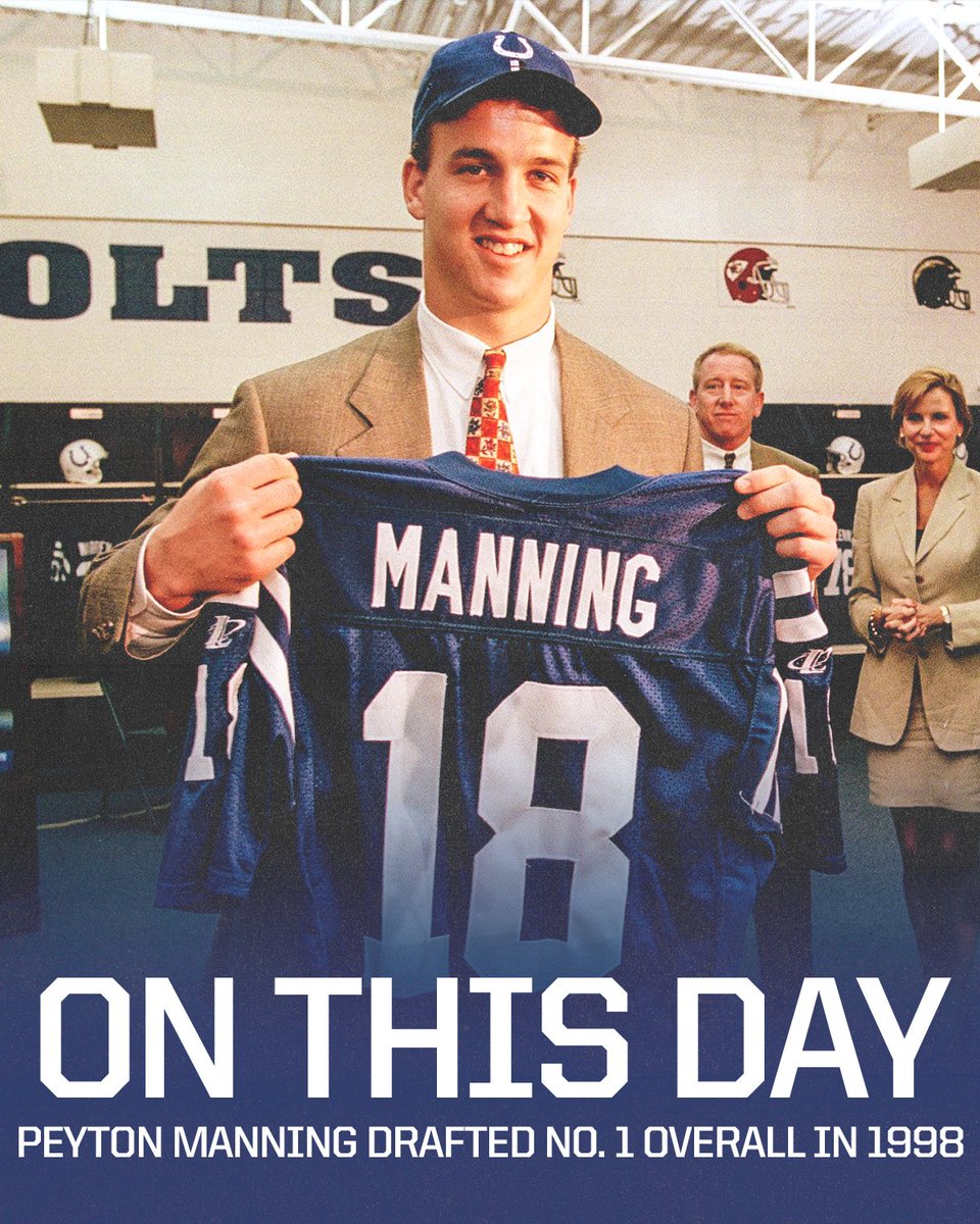 26 years ago today, Peyton Manning’s NFL journey began. Greatest No. 1 pick ever? #NFL