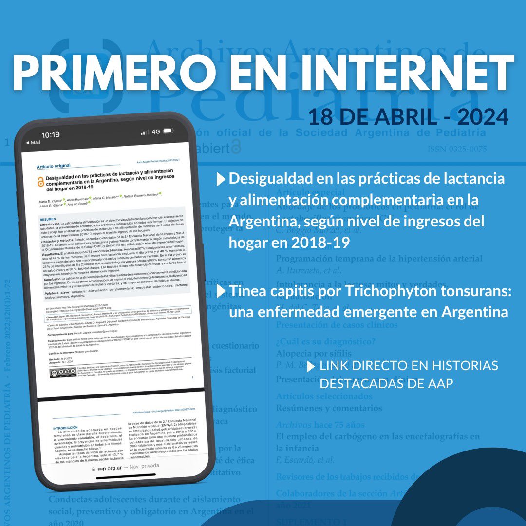 📲Archivos Argentinos de Pediatría - Primero en Internet 🔗 sap.org.ar/docs/publicaci… 🔗 sap.org.ar/docs/publicaci…