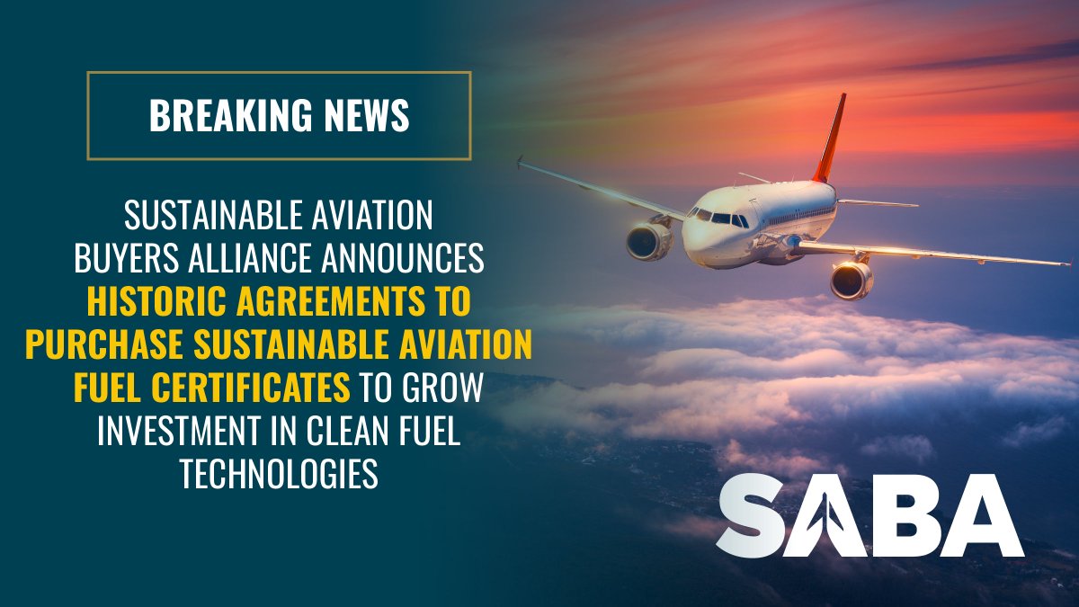SABA, co-founded by RMI, announced that 20 major companies have agreed to purchase high-integrity #SustainableAviationFuel certificates, giving fuel providers certainty and revenue to produce more low-emissions fuels that reduce pollution from flight. bit.ly/3U2oolx