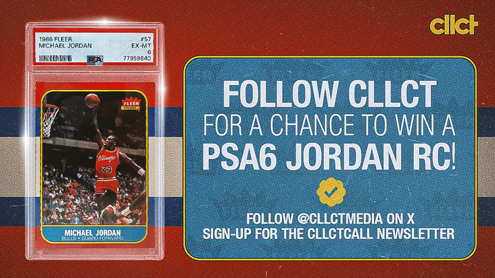 We're giving away this Jordan Rookie Card (PSA 6). Here's how to enter: 👋Follow @cllctMedia ☑️ Repost this 📧 Subscribe to our newsletter (newsletter.cllct.com) Winner will be announced May 2.