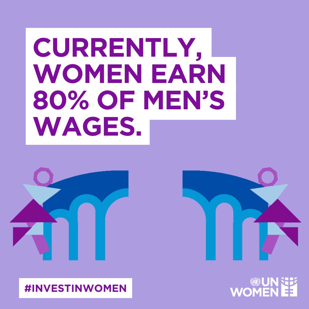 Women workers earn 80% of what men do.

Lower pay can prevent women and families from putting food on the table, securing safe housing, and accessing medical care and education.

Let’s #InvestInWomen to create a gender-equal future.

unwomen.org/en/news/storie…