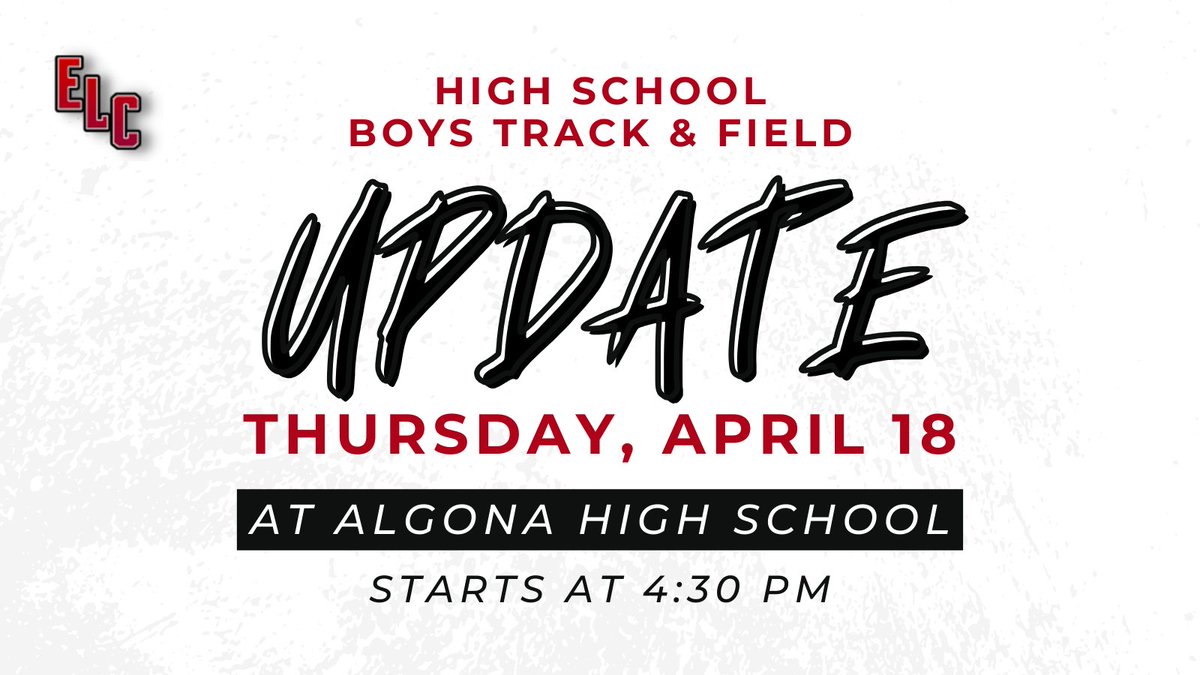 The start time for today's High School Boys Track meet at Algona High School will be at 4:30 pm instead of 5:00 pm.
