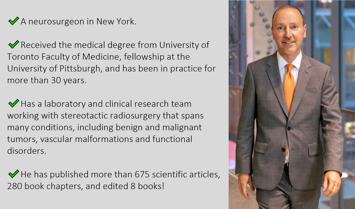 Join us in welcoming our first speaker during the Leksell Gamma Knife Society meeting at ISRS.
 
A short excerpt from this famous physician’s bio - Can you guess who it is? (answer in thread)

Register now to secure your spot: bit.ly/2024LGKS