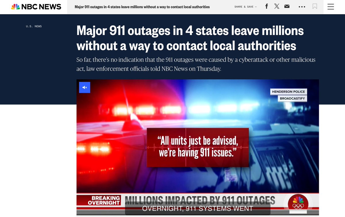 U.S. officials will lie but after careful data analysis, it was very likely China that attacked 911 systems Wednesday in South Dakota, Nebraska, Nevada and Texas, they attempted to spoof the attacks origins. nbcnews.com/news/us-news/m…