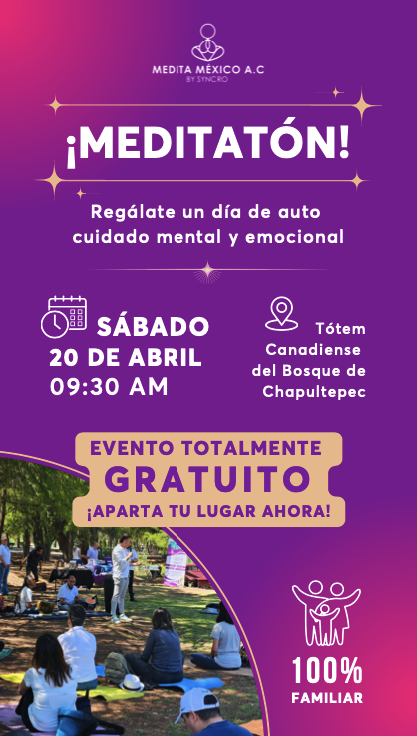 Este fin de semana asiste a MEDITATÓN 2024: Un Día de Cuidado Mental y Emocional con Fundación Medita México. sábado 20 de abril en punto de las 9:30 hrs se llevará a cabo la Tercera Edición que será en la 'Primera Sección del Bosque de Chapultepec' #meditacion #cdmx #sandymoon
