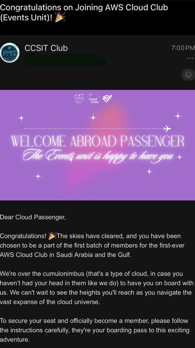 wejdansami11's tweet photo. I’m very excited about my new journey!!��️✈️

#AWSCloudClubIAU
#AcceptanceInTheClouds
🥳🥳🥳 https://t.co/umrVMHt7Bx