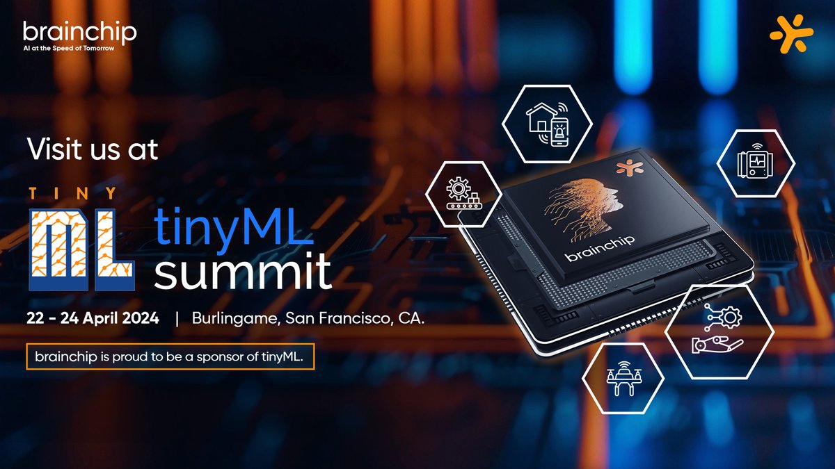 BrainChip's Akida is revolutionizing tinyML Summit 2024! 🚀 Join us in San Francisco, April 22-24, for live demos and more. Unlock endless possibilities! ow.ly/3Gam50RjepB Press ow.ly/6sB650RjepC