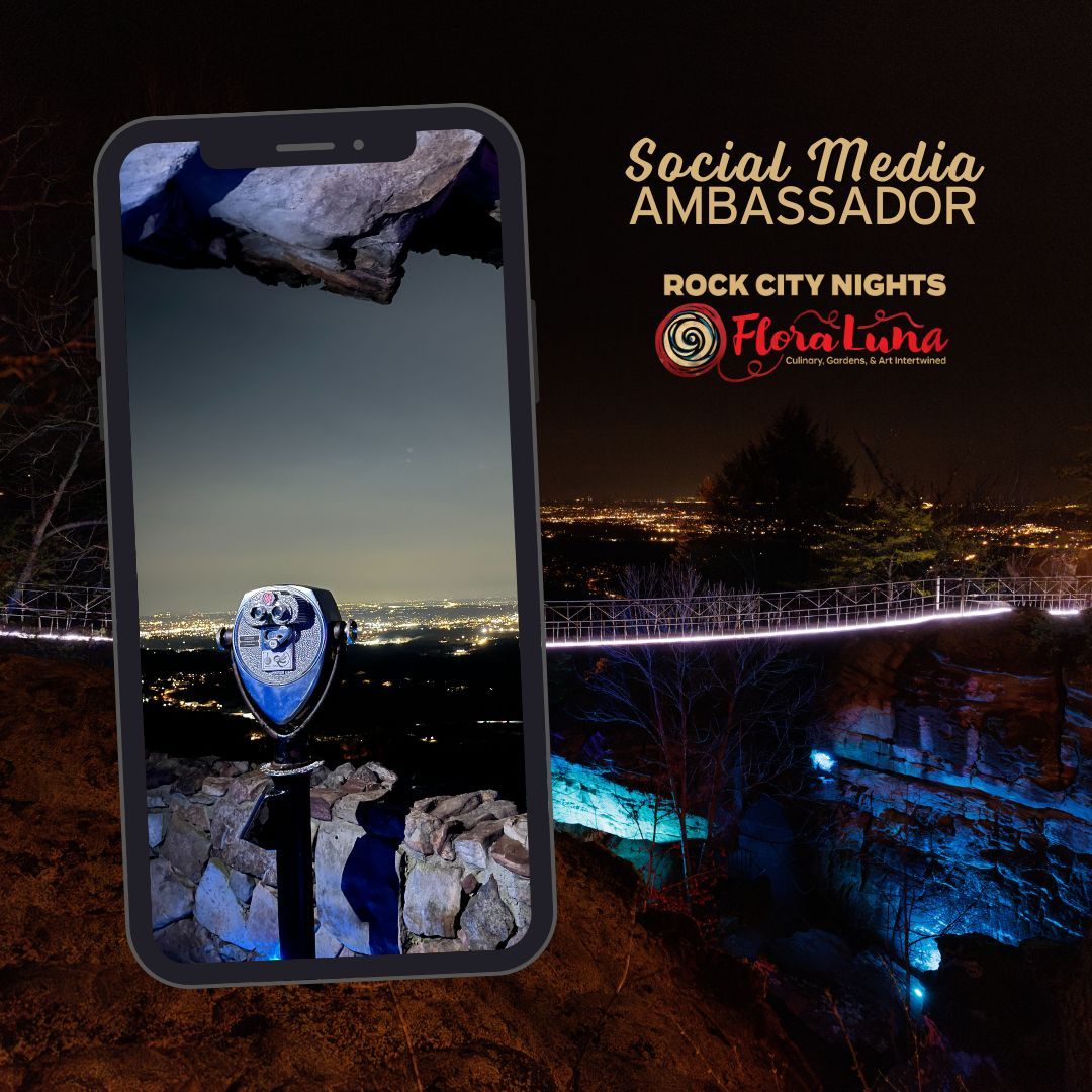 Do you like visiting Rock City? Love posting on social media? Win complimentary tickets to Rock City Nights: Flora Luna by signing up as one of our social media ambassadors! 

For more info, visit buff.ly/3QcvLpt.
