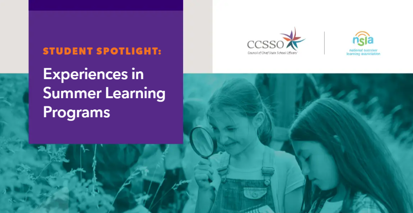 A new brief by @CCSSO & @summerlearning captures student voices across states about their summer experiences. Read more in these student snapshots bit.ly/49K9A1g. #StatesLeading