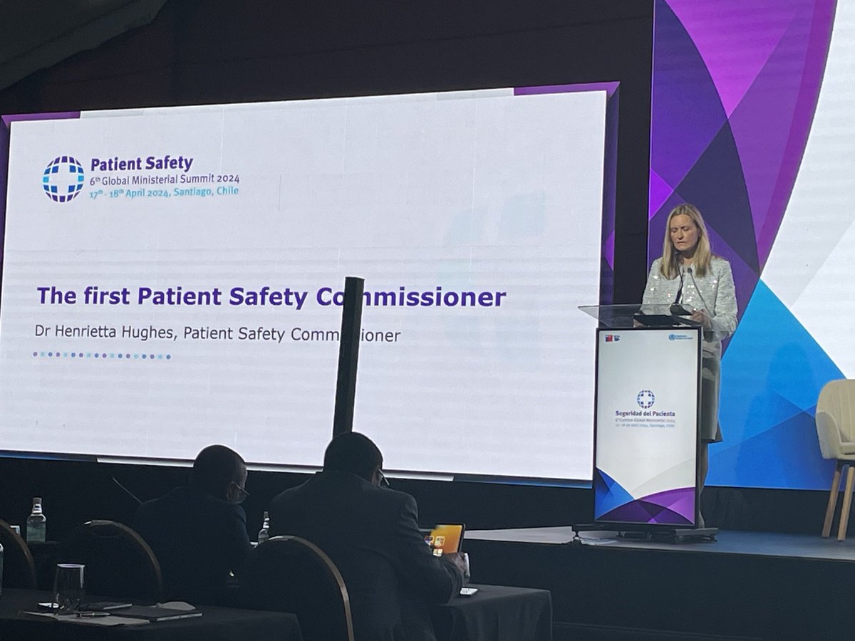 Henrietta Hughes sharing the purpose of her role as NHS Patient Safety Commissioner with the Nations present at the Ministerial Summit on Patient Safety in Santiago, Chile.