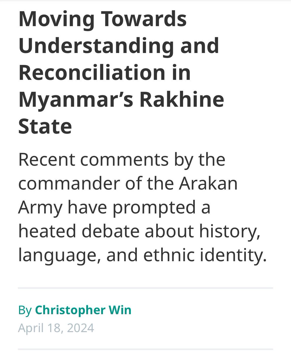 Exploring diverse perspectives on the term 'Rohingya,' I aim to unravel its complexities while acknowledging its rich historical and emotional depth. Link: thediplomat.com/2024/04/moving…